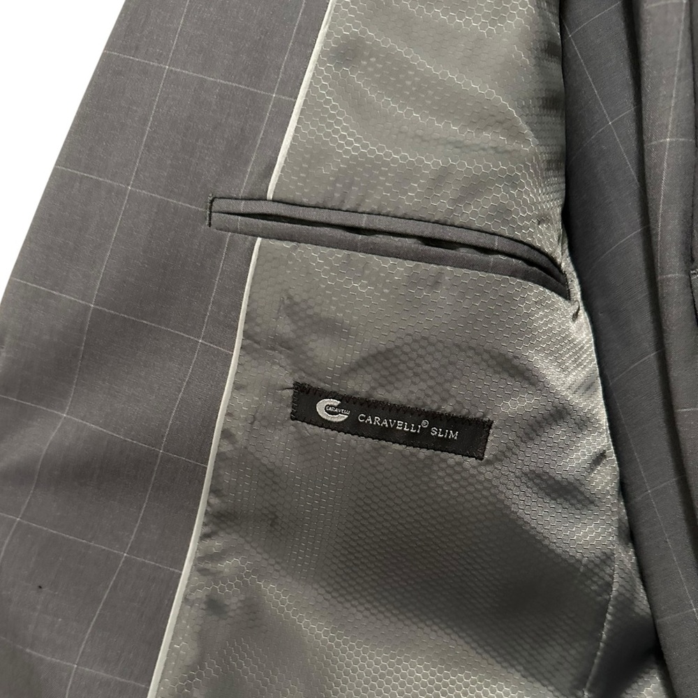 Cache Gray Wool-Blend Suit Modern Slim Fit - Picture 5 of 16